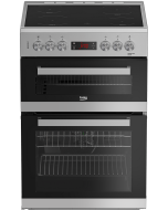 Beko EDC634S 60Cm Double Oven Electric Cooker With Ceramic Hob - Silver