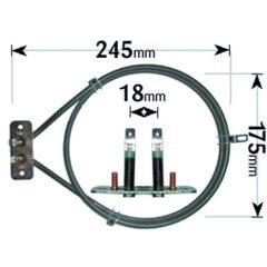 AEG Cooker Fan Oven Element 2 Turn 2500W ELE2016