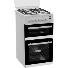 Beko Edg507w 50Cm  Twin Cavity Gas Cooker With Gas Hob - White