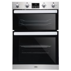Belling BI902FP Stainless Steel, Built In Double Oven, Soft Close Doors, Timer, White Led Display
