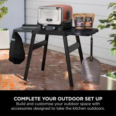 Ninja 4718J800EUUK Woodfire Universal Adjustable Stand + Side Table - Black