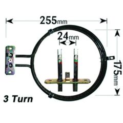 Zanussi Cooker Fan Oven Element 3 Turn 2500W ELE6336