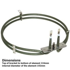 Beko ELE2110 Fan Oven Element 1800Watt Pattern Part