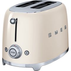Smeg TSF01CRUK 2 Slice Toaster Retro 50's Style In Cream