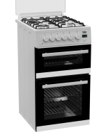 Beko Edg507w 50Cm  Twin Cavity Gas Cooker With Gas Hob - White
