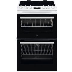 AEG CCX1530ACW 55Cm Double Oven Electric Cooker With Ceramic Hob - White