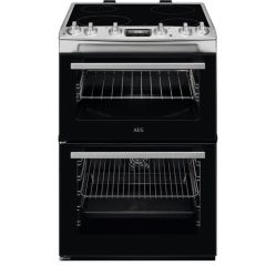 AEG CCX6530ACM 60Cm Double Oven Electric Cooker With Ceramic Hob - Stainless Steel