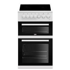 Beko EDVC503W Freestanding Double Electric Oven with Ceramic Hob In White