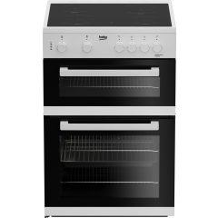 Beko ETC611W 60cm Twin Cavity Electric Cooker with Ceramic Hob - White