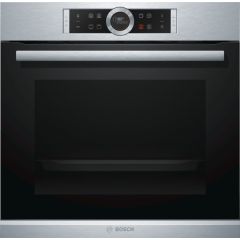 Bosch HBG634BS1B Serie 8 Fan Oven Brushed Steel TFT Touch Control Display Soft Close Soft open Door Eco clean Direct Back.