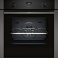 Neff B3ACE4HG0B Built In Electric Single Oven - Hide + Slide Door -Black With Graphite Trim