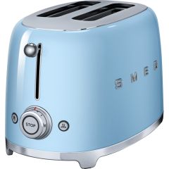 Smeg TSF01PBUK 2 Slice Toaster Retro 50's Style In Pastel Blue